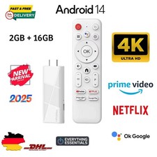 2026 Android 14 Tv Stick Box 4K 2 Wifi BT Sprachfernbedienung Smart Tube Apps+