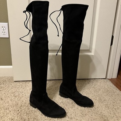 STUART WEITZMAN Boots LOWLAND OTK Black SUEDE - Sz 5 M Made in SPAIN Nice!