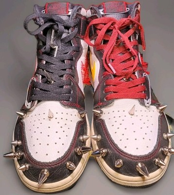  DefiantTitle: Custom Air Jordan 1 Defiant Punk Spiked Sneakers Size 12   -1/1og