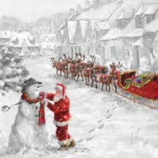 More Christmas Wishes Cotton Santa Snowman Riley Blake By The Yard Panel