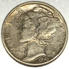 1943-D Denver Mercury Silver Dime (AU) About Uncirculated - 1897
