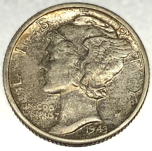 1943-D Denver Mercury Silver Dime (AU) About Uncirculated - 1897
