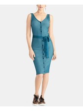 RACHEL ROY Womens Teal Sleeveless Below The Knee Body Con Dress Size: XL