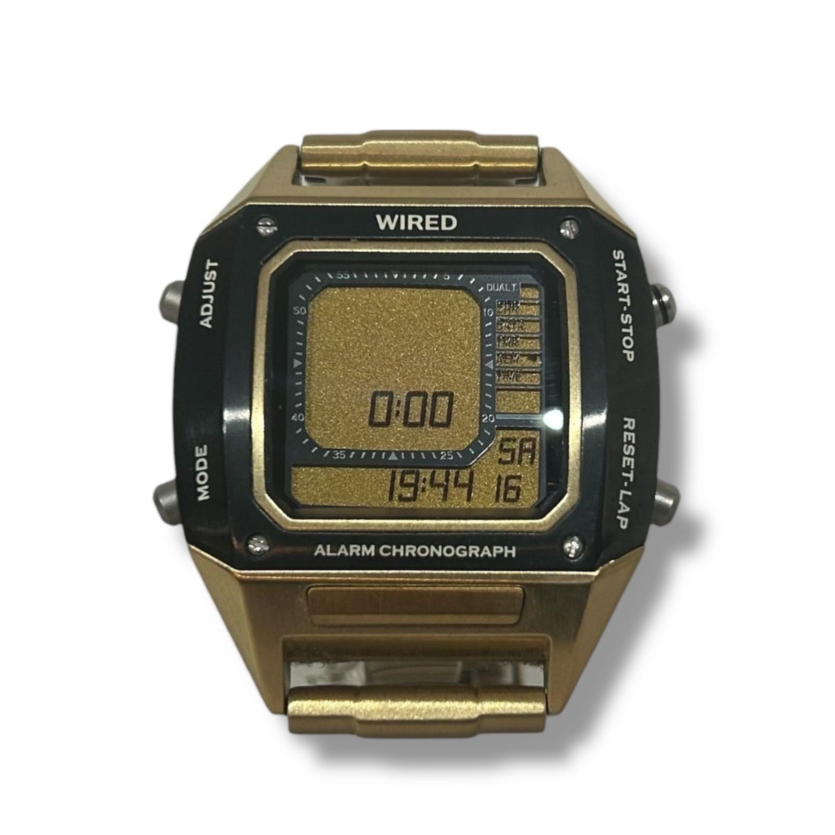 WIRED デジタル腕時計 SEIKO BEAMS W865 デジボーグ Seiko Wired×Beams Collaboration Quartz Watch Gold W865-KKB0 Used