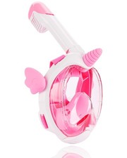 Snorkel Mask for Kids, Full Face Snorkeling Gear with180 Panoramic Pink