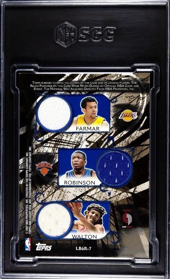 2006-07 Topps Luxury Box NBA #LB6R-7, 6 Relics SP Blue /49 SGC 8 Bill Walton HOF - Image 2 of 2