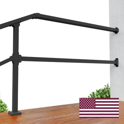 Fence & Rail Hand Rails for Outdoor Steps Extension, 4ft Rectangular Handrail...