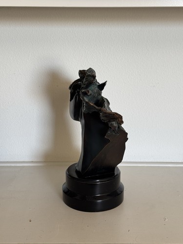 Art Deco Mustang Pony Express Sculpture of Running Horse Head Bronze Statue - Picture 3 of 6