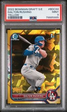 Dalton Rushing 2022 Bowman Draft Chrome Sapphire Edition Yellow /99 PSA 9 MInt