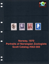$5.00 Scott Value - 1970 NORWAY Norwegian Scientists Zoologists CV MNH NH UMM