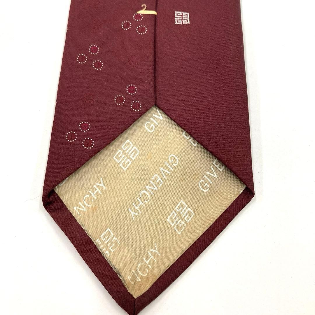 GIVENCHY Necktie Red Pattern Logo Fine Fabric Use… - image 5