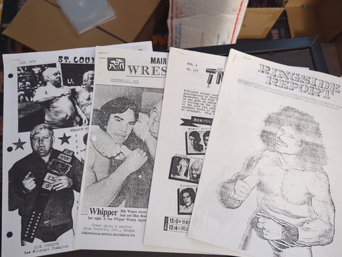 Lot Of 4 1980 Pro Wrestling Newsletters WWE WCW AEW AWA Snuka St Louis Hogan