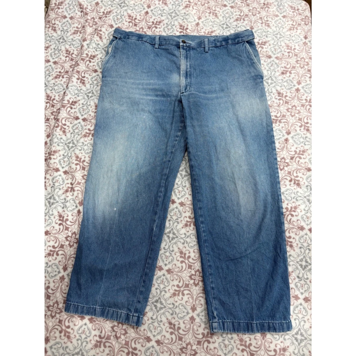 haggar denim dress jeans Haggar Men's Stretch Denim Classic-Fit Flat Front Pants
