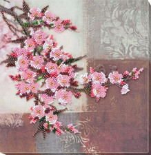 Midi Bead Embroidery Kit on Natural Artist Canvas DIY stitch supplies needlework