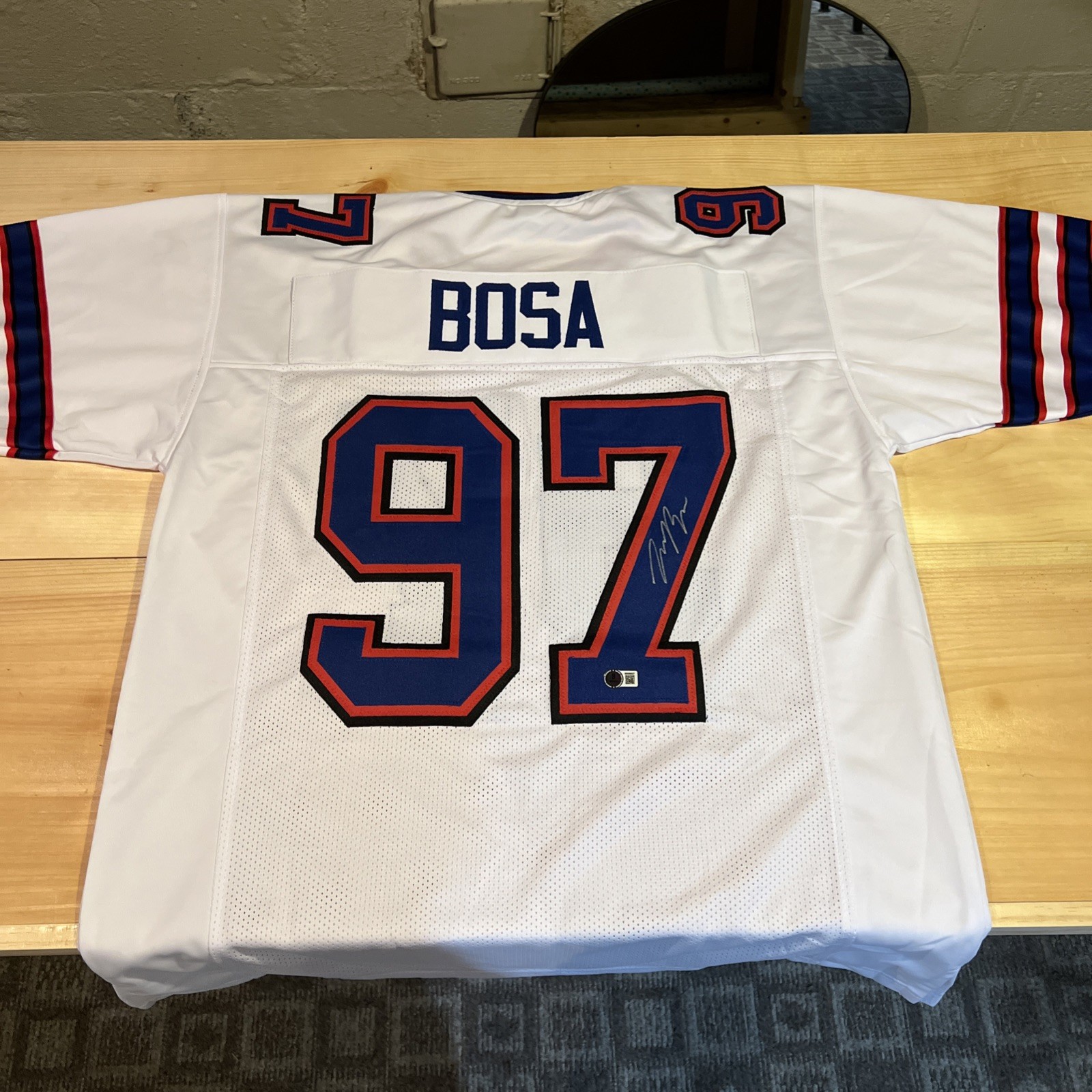 Joey Bosa Autographed Signed Buffalo Bills Custom White Jersey Beckett COA 