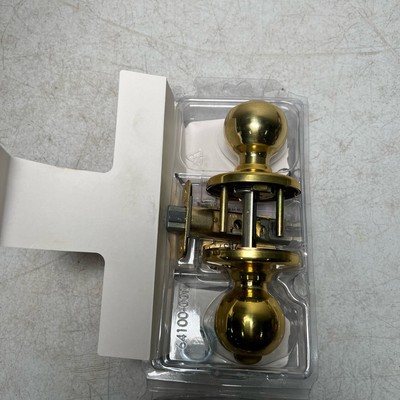 Kwikset Security Polo Entry Lockset, Polished Brass w 2 Keys, 94002-831