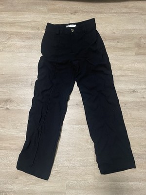 Zara Ladies Black Womens Sz XS Pants Waist Loose Leg Side Pockets Career Dress