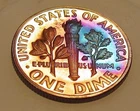 1963 Gem   Proof  Dime 90% Silver  "  MONSTER ELECTRIC  TONING "#308 ~ 6