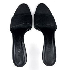 Gucci | GG Monogram | Canvas Kitten Heel Mule Slides | Black | Size 37 / US 7
