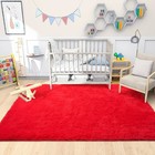 Red Rug 4X6 Rugs for Bedroom Fluffy Christmas Area Rug Soft Living Room Shag