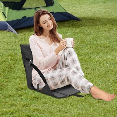 CNCEST 600D Oxford-Gewebe faltbare Sitzmatte, faltbarer Sitz mit Rückenlehne, Schwarz