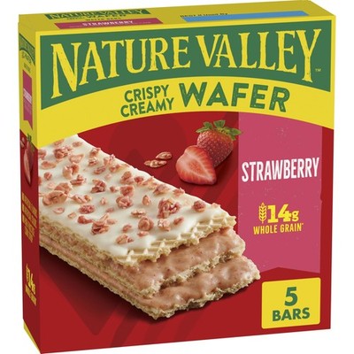 Nature Valley Crispy Creamy Wafer Bars, Strawberry, Whole 5 Count (Pack of 1) 