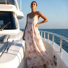 NWT Z SUPPLY - XS Pink Blossom Hazy Cloud Tie Dye print Maxi Dress