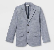 Light blue Chambray formal Blazer, Boys, Size 12 Husky, Cat Jack, EUC