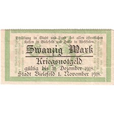 [#293309] Germany, Bielefeld, 20 Mark, 1918-11-01, UNC