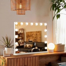 LED Hollywood Makeup Mirror Large Vanity Light Mirror with 15 Dimmable LED Bulbs
