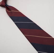 VTG Robert Talbott Repp Tie Red Silk Made in USA Striped Regimental Ivy