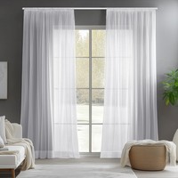 Voile Vorhang Schlafzimmer ÜBergardinen KräUselband Weiß Transparent 245X140 Cm