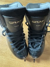 Graf 500 Eiskunstlauf Schlittschuhe schwarz Junior EU Größe 33 UK Größe 1 mit Blade Guards
