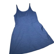 Freely Womens Blue Heathered Exercise Dress Built-in Shorts Medium RN098223