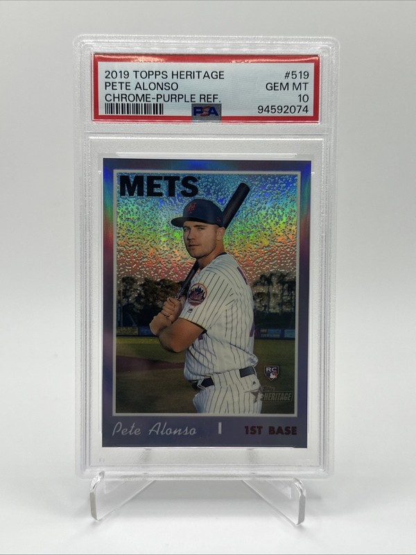 2019 Topps Heritage #THC-519 Pete Alonso Chrome Purple Refractor Mets PSA 10