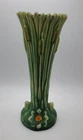 Antique Weller Pottery "Ardsley" 1920s 7.5" Bud Vase w/Cattails & Lilies