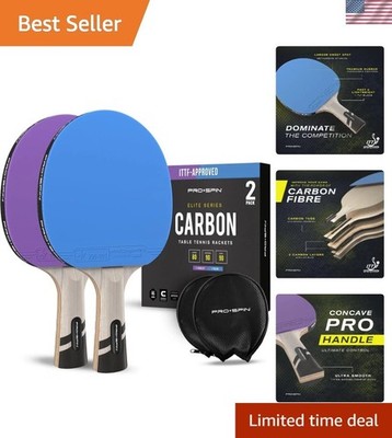 Enhanced Sweet Spot Carbon Fiber Ping Pong Rackets | 2-Pack for Every Player