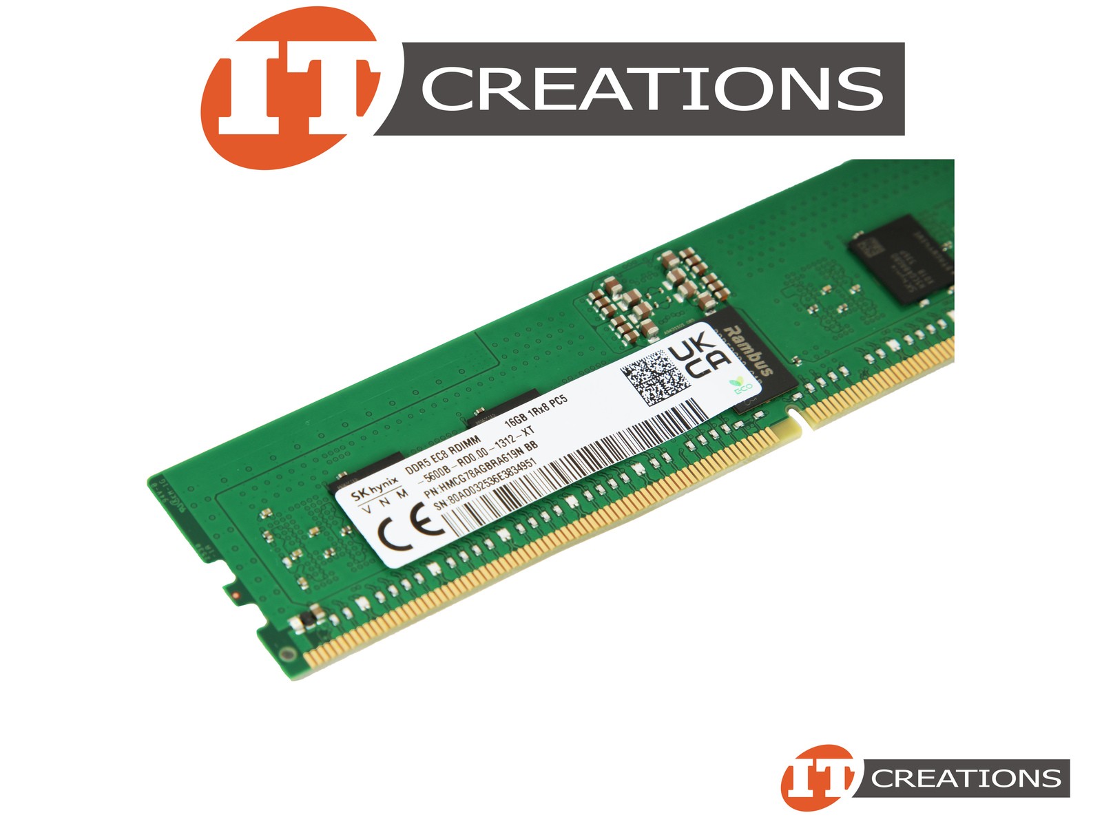 как выглядит SK HYNIX 16GB PC5-44800 DDR5-5600B-R REGISTERED ECC / EC8 MEMORY HMCG78AGBRA619N фото