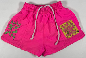 Vintage 90s French Toast Toddler Shorts 3T Neon Pink Nylon USA Made Surf Zone