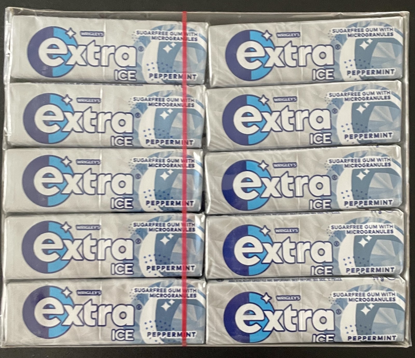 WRIGLEY'S EXTRA ICE PEPPERMINT CHEWING GUM SUGARFREE. 30 x 10
