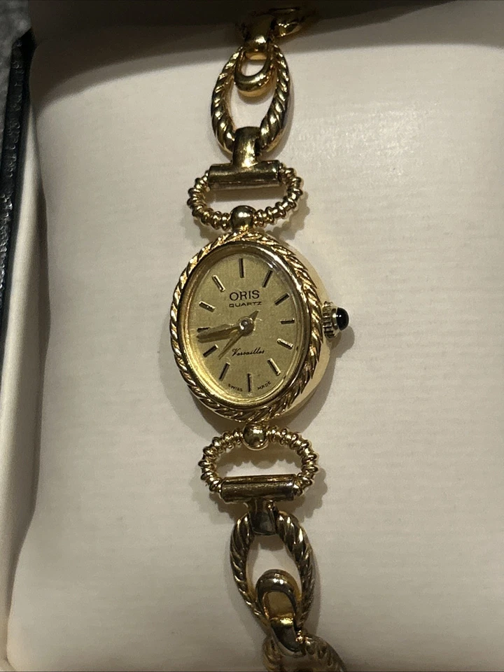 Reloj Oris Luxury Hecho en Suiza Chapado en Oro Damas en Caja Foto 4 de 4