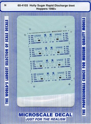 Microscale Decals N 60-4103 Holly Sugar Rapid Discharge Beet Hoppers