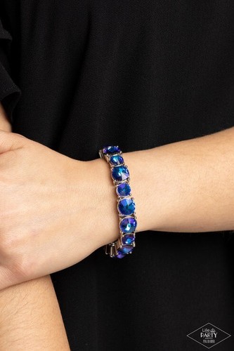 Paparazzi BORN TO BEDAZZLE Blue OIL SPILL Bracelet - Picture 2 of 2
