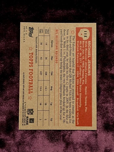 Michael Jenkins ‘52 Topps Heritage MINT Facsimile Auto Falcons Jersey Ohio State - Bild 2 von 4