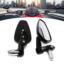 Universal 7/8" Motorcycle Bar End Rearview Side Mirror For Cafe Bobber Criuser