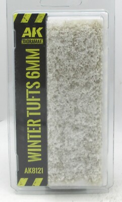 AK Interactive AK8121 Winter Tufts 6mm [2024] (Diorama Series) Snow Topped Grass