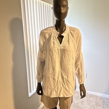 Women s White V Neck Long Sleeve White Top Wit Lace