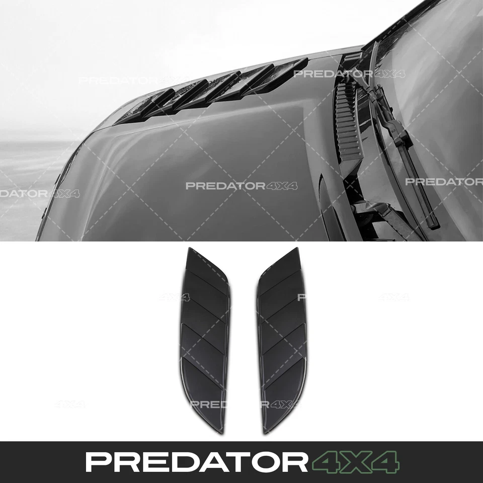 GLOSS BLACK BONNET SIDE VENT TRIM KIT FOR LAND ROVER DEFENDER L663 90 110 2020+