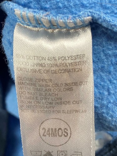 NIKE Full Zip Up Blue Hooded Sweatshirt Hoodie Kid's Size 24 Mos. - Picture 6 of 9
