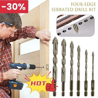 New Four-Flute Sawtooth Eccentric Drill Bit, Cozy Hoome Efficient Drill Bits  